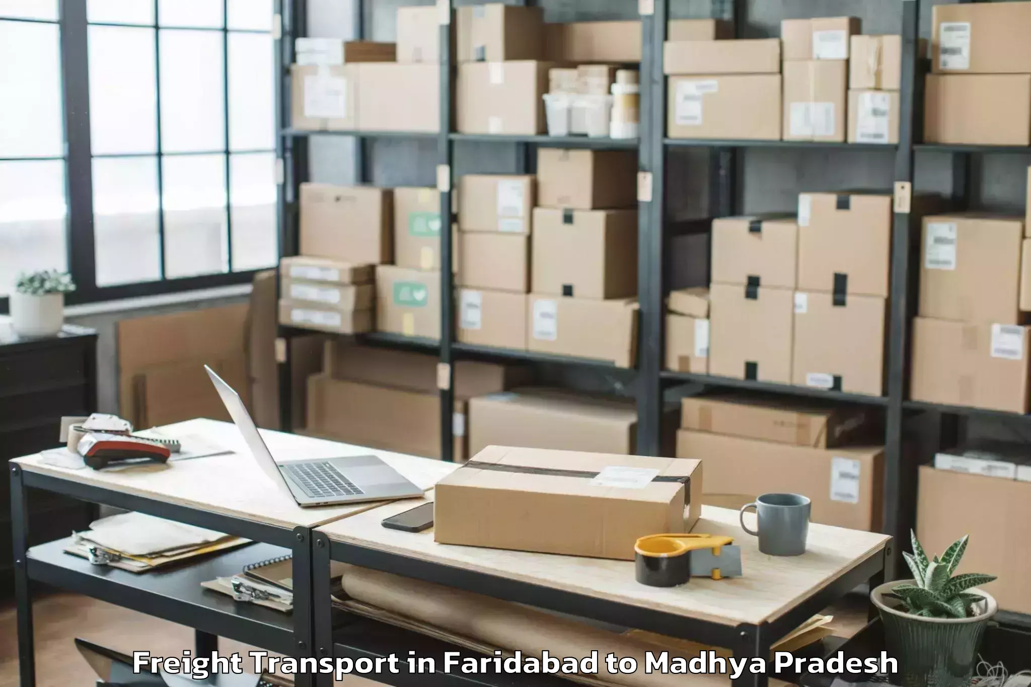 Book Faridabad to Sanwer Freight Transport